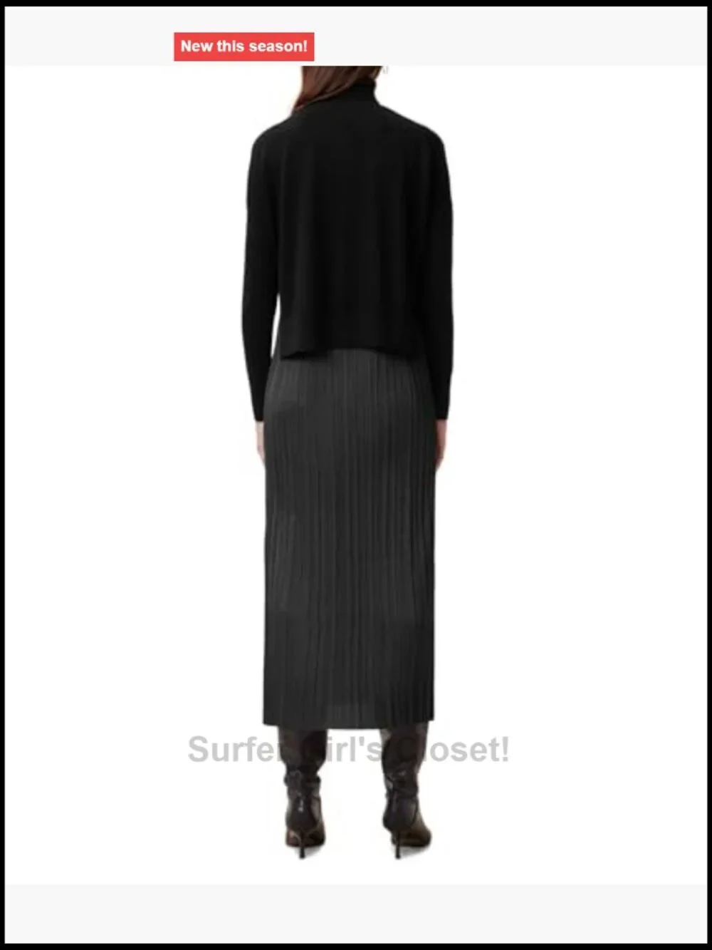 Womens Silk Blend Maxi Dress High Neck Long Sleeve A-Line Pull On